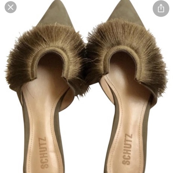 SCHUTZ Shoes - SCHUTZ Olive Fringe Pointed-Toe Slip-On Flats